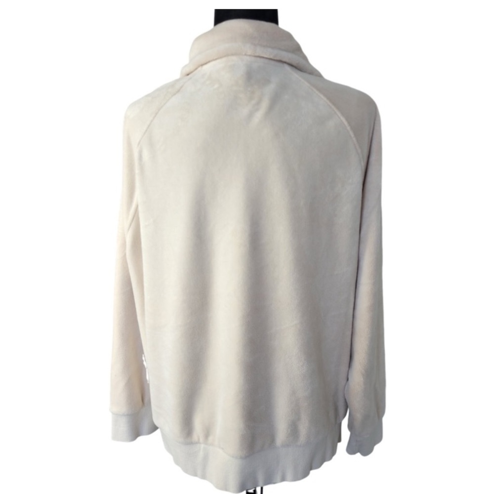 Athleta Black Double Karma Recover Cozy Snap Front Sweatshirt cream color size L